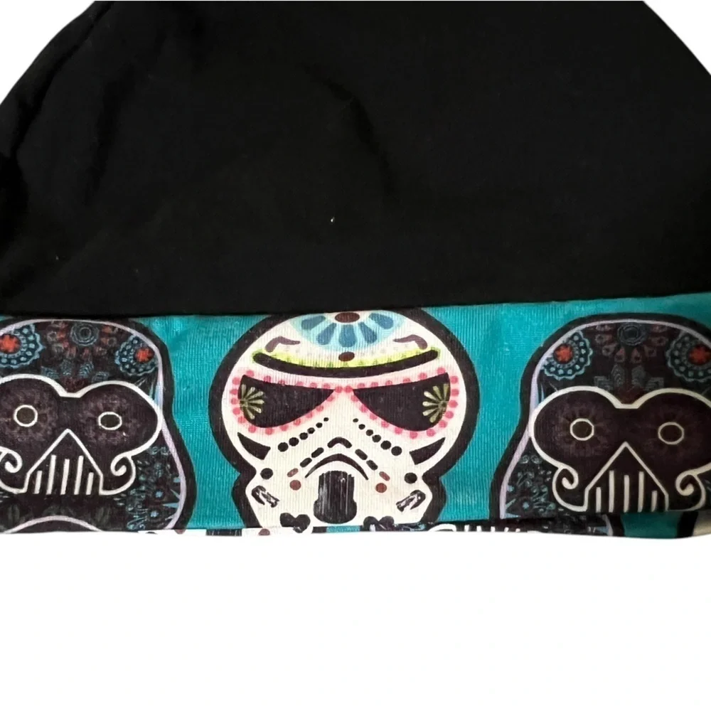Baby beanie 6 m Day of the Dead Black & Teal Skull Print Hat Dia De Los Muertos